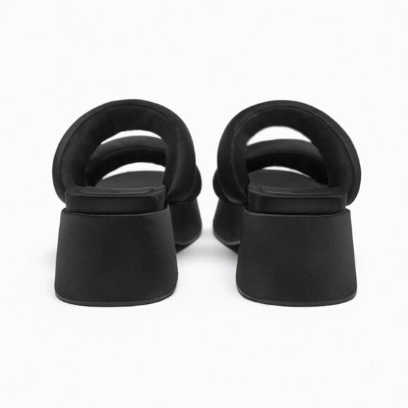 ZARA PADDED STRAP FLATFORM SANDALS  BLACK SIZE 8 | 1344/110 - Picture 4 of 14